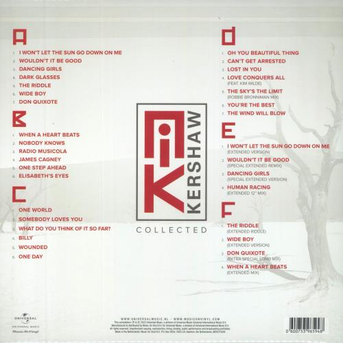 Nik Kershaw Collected + Bonus 12" Remixes - Numbered Edition UK 3-LP